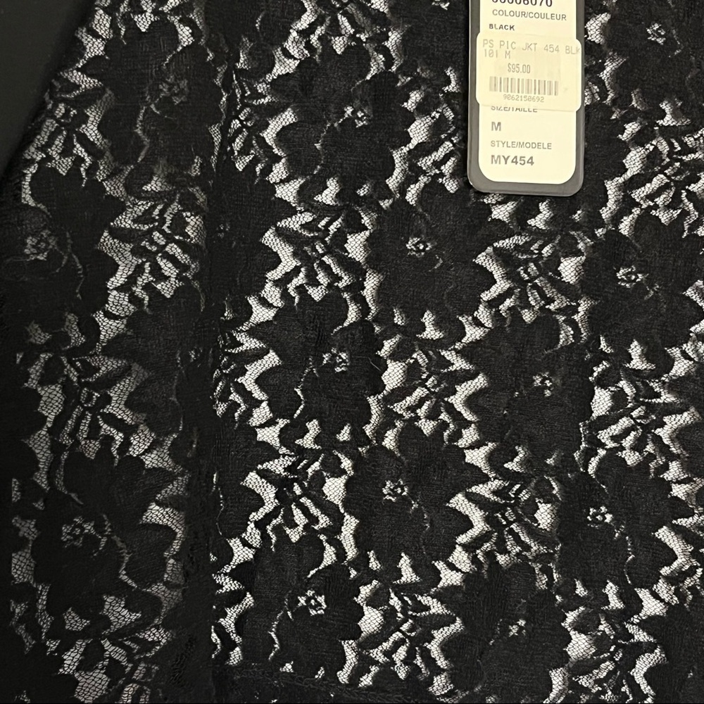 Black Lace Asymmetrical Jacket Whimsigoth Boho Gothic Romantic Witchy M NWT $95 - Picture 4 of 6